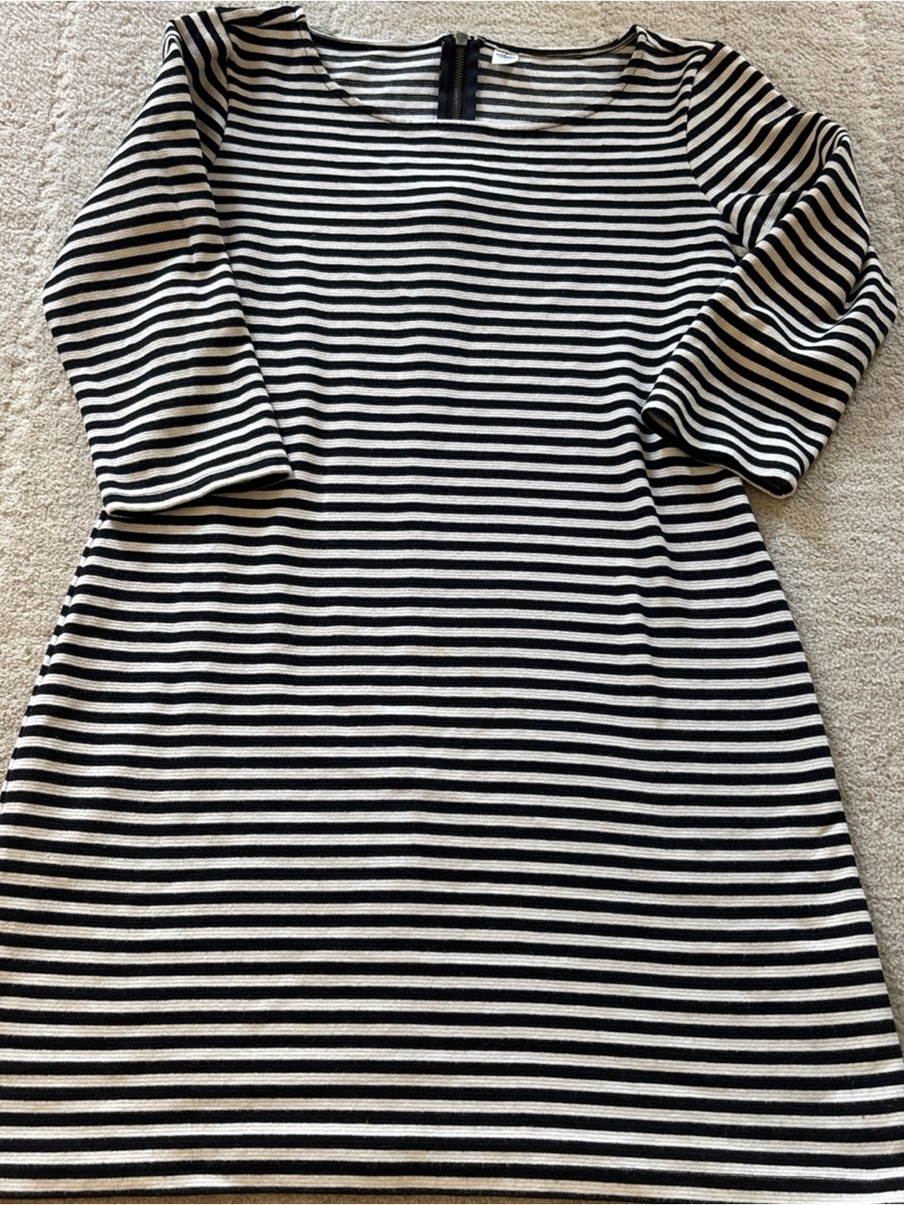 Old Navy Black and White Striped Midi Dress